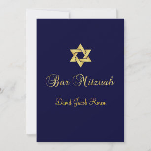 Bar Mitzvah/black/gold/diy background colour Invitation