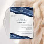 Bar Mitzvah Blue and Silver Agate Border Modern Invitation<br><div class="desc">This modern design features a beautiful blue and silver glittery agate border and your custom text on the front and back if needed.  Use the template form to add your text.  The advanced editing menus,  accessed by choosing "customise further",  will allow you to change the fonts,  colours and layout.</div>