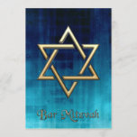 Bar Mitzvah Blue Galaxy & Gold Star of David Invitation<br><div class="desc">For the big and little events in life - throw a party and send creative invitations.  Customise with the information for your event.
  
   Folded Cards and Coordinating Postage Stamps of this design are available in this store.</div>