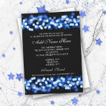 Bar Mitzvah Blue Hollywood Glam Invitation<br><div class="desc">Matching products available!  Elegant wedding "Bar Mitzvah Party" design with Modern Blue Hollywood Glam Glitter Lights motif,  custom names and date text. Impress your family and friends with this stylish and modern design. Fully customisable! Easy to use and easy to personalise.</div>