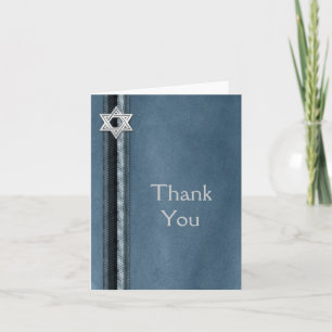 Bar Mitzvah Blue Striped Thank You