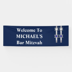 Bar mitzvah boys welcome placard banner