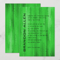 Bar Mitzvah Bright Green Techno Streaks