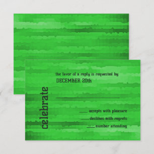 Bar Mitzvah Bright Green Techno Streaks Invitation