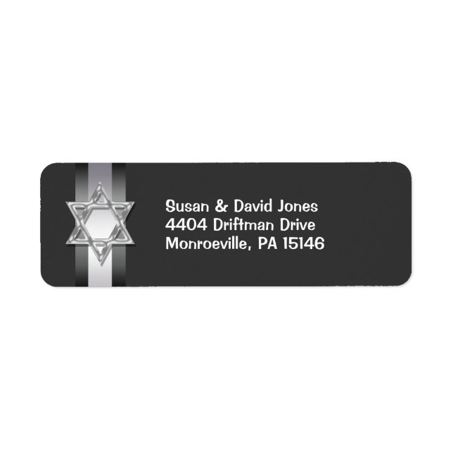 Bar mitzvah celebrations "return address" (Front)