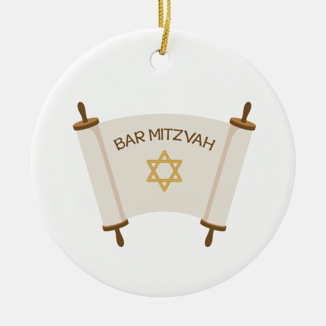 Bar Mitzvah Ceramic Tree Decoration (Front)