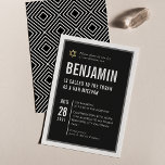 BAR MITZVAH cool modern typography black white Invitation<br><div class="desc">by kat massard >>> kat@simplysweetPAPERIE.com <<< CONTACT ME for custom wording or to add any lines in Hebrew Love the design, but would like to see some changes - another colour scheme, product, add a photo or adapted for a different occasion - no worries simply contact me - I am...</div>