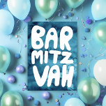 BAR MITZVAH Customisable Blue Watercolor Congrats Card<br><div class="desc">Hand drawn text by me for you with a colourful watercolor background. Add your own text to the inside of the card. For more designs and colours check my shop! Or let me know if you'd like something custom. I also have matching wrapping paper and of course both Bar and...</div>