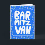 BAR MITZVAH Customisable Star of David Pattern  Card<br><div class="desc">Hand drawn text and star pattern by me for you. Add your own text to the inside of the card. For more designs and colours check my shop! Or let me know if you'd like something custom. I also have matching wrapping paper and of course both Bar and Bat Mitzvah...</div>