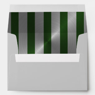 Bar Mitzvah Emerald Green and Silver Stripe Envelope