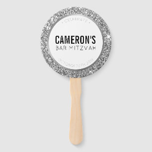BAR MITZVAH FAN selfie classy glam silver glitter