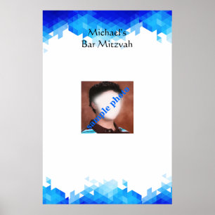 Bar Mitzvah, Geometric, Photo, Sign in Board