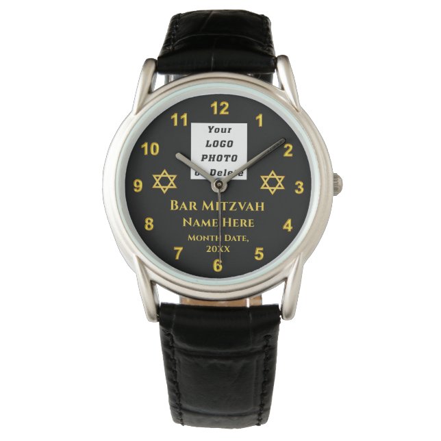 Bar Mitzvah Gifts for Boys, Customisable Watch (Front)