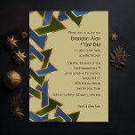Bar Mitzvah Gold Blue Green Star of David Invitation<br><div class="desc">Bar Mitzvah Gold Blue Green Star of David
Bar Mitzvah and Bat Mitzvah invitation sets designed by Umua. Printed and shipped by Zazzle or its partners.</div>