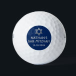 Bar Mitzvah Golf Ball Favours Blue Grey<br><div class="desc">Golf Ball Bar Mitzvah Save the Dates and Favours in modern and minimalist blue and silver grey personalised with your name and party date and a Star of David at the top. Background and font colours can be changed to match your event colour theme,  just click "customise further".</div>