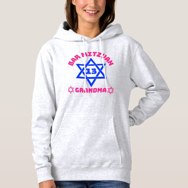 Bar Mitzvah Grandma  Hoodie (Front)