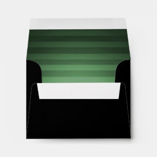 Bar Mitzvah Green and Black Horizontal Stripes Envelopes