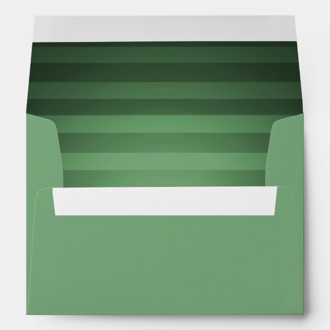 Bar Mitzvah Green and Black Horizontal Stripes Envelopes (Back (Bottom))
