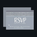 Bar Mitzvah Grey Silver Tallit Script Bold Modern RSVP Card<br><div class="desc">Be proud, rejoice and celebrate this milestone of your favourite Bar Mitzvah with this cool, unique, modern, personalised RSVP insert card for your event! . Bold, white script typography, Star of David, and a soft grey and silver glitter striped tallit inspired graphic overlay a simple, lighter soft grey background. Personalise...</div>