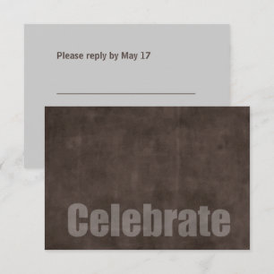 Bar Mitzvah Grunge Brown RSVP Card
