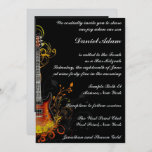 Bar Mitzvah Guitar Invitation<br><div class="desc">Guitar,  Music Theme Bar Mitzvah Invitation</div>