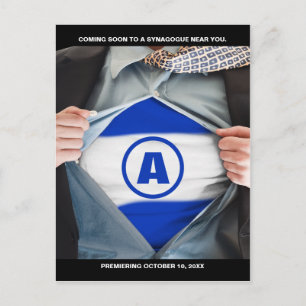 Bar Mitzvah Hero Save the Date Postcard