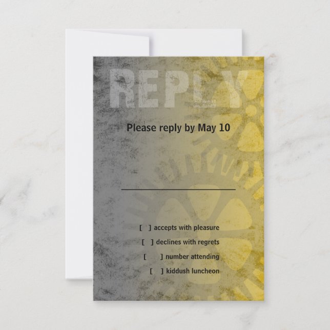 Bar Mitzvah Industrial Grunge RSVP (Front)