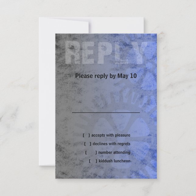 Bar Mitzvah Industrial Grunge RSVP (Front)