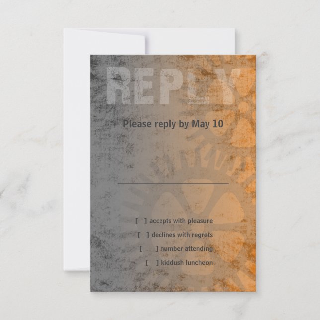 Bar Mitzvah Industrial Grunge RSVP (Front)