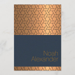 Bar Mitzvah Invitation Blue Gold Magen David