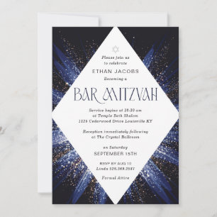 Bar Mitzvah Invitation Elegant Geometric