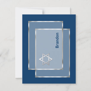 Bar Mitzvah Invitation Flat Thank You Card