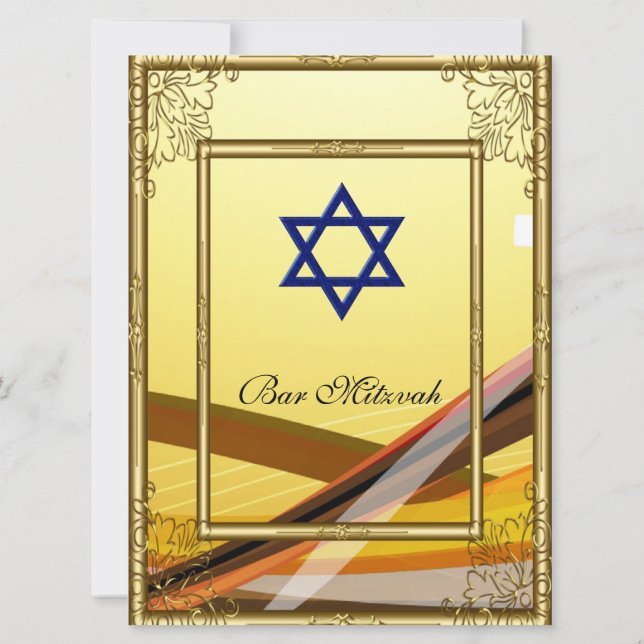 Bar Mitzvah Invitation Gold 2 (Back)