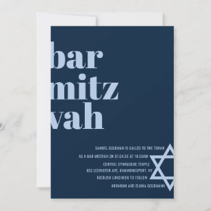 Bar Mitzvah Invitation Modern Bold Lettering