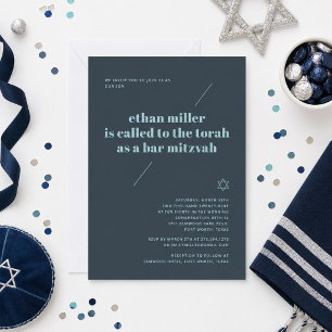 Bar Mitzvah Invitation Modern Minimalist