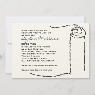 Bar Mitzvah Invitation Torah Scroll