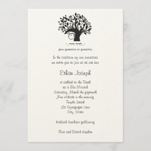 Bar Mitzvah Invitation Tree of Life Hebrew Wedding