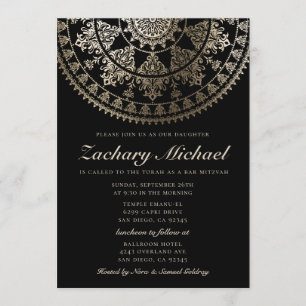 Bar Mitzvah Invitations Gold Foil