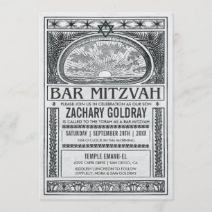 Bar Mitzvah Invitations Vintage Mystical