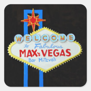 Bar Mitzvah Las Vegas personalised Max Square Sticker