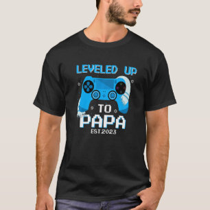 Bar Mitzvah Levelled Up To Papa Est 2023 New Papa  T-Shirt