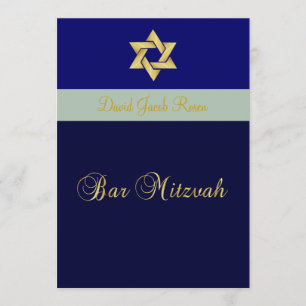 Bar Mitzvah/light + dark blue/customise your colou Invitation