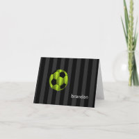 Bar Mitzvah Lime Green and Black Soccer Ball