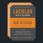 BAR MITZVAH modern minimal typography grey orange Invitation<br><div class="desc">by kat massard >>> WWW.SIMPLYSWEETPAPERIE.COM <<< CONTACT ME for custom wording or to add any lines in Hebrew Love the design, but would like to see some changes - another colour scheme, product, add a photo or adapted for a different occasion - no worries simply contact me - I am...</div>