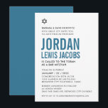 BAR MITZVAH modern star boy simple denim blue Invitation<br><div class="desc">by kat massard >>> kat@simplysweetPAPERIE.com <<< CONTACT ME for custom wording or to add any lines in Hebrew Love the design, but would like to see some changes - another color scheme, product, add a photo or adapted for a different occasion - no worries simply contact me - I am...</div>