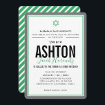 BAR MITZVAH modern star boy sporty green grey Invitation<br><div class="desc">by kat massard >>> kat@simplysweetPAPERIE.com <<< CONTACT ME for custom wording or to add any lines in Hebrew Love the design, but would like to see some changes - another colour scheme, product, add a photo or adapted for a different occasion - no worries simply contact me - I am...</div>