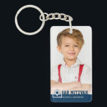Bar Mitzvah Modern Star of David Photo Keychain<br><div class="desc">This design is composed of playful cursive script countered by simple san serif typography. This design is modern and simple. Add photo image.

Available here:
http://www.zazzle.com/store/selectpartysupplies</div>