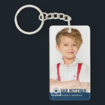 Bar Mitzvah Modern Star of David Photo Keychain<br><div class="desc">This design is composed of playful cursive script countered by simple san serif typography. This design is modern and simple. Add photo image.

Available here:
http://www.zazzle.com/store/selectpartysupplies</div>