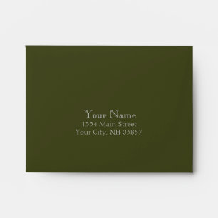 Bar Mitzvah Moss Green and Silver Stripe Envelopes