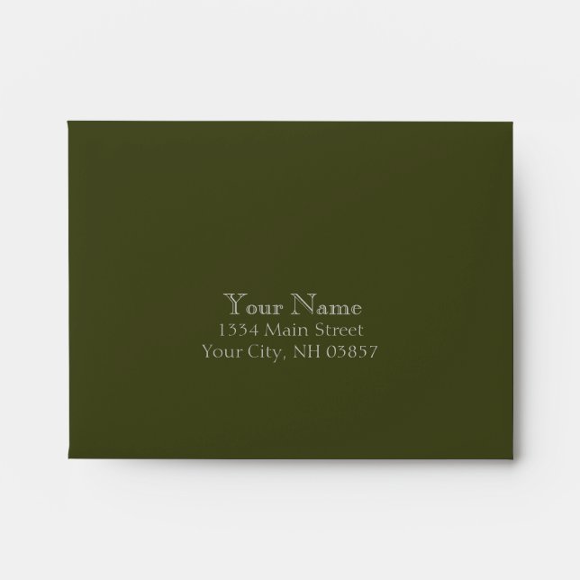 Bar Mitzvah Moss Green and Silver Stripe Envelopes (Front)